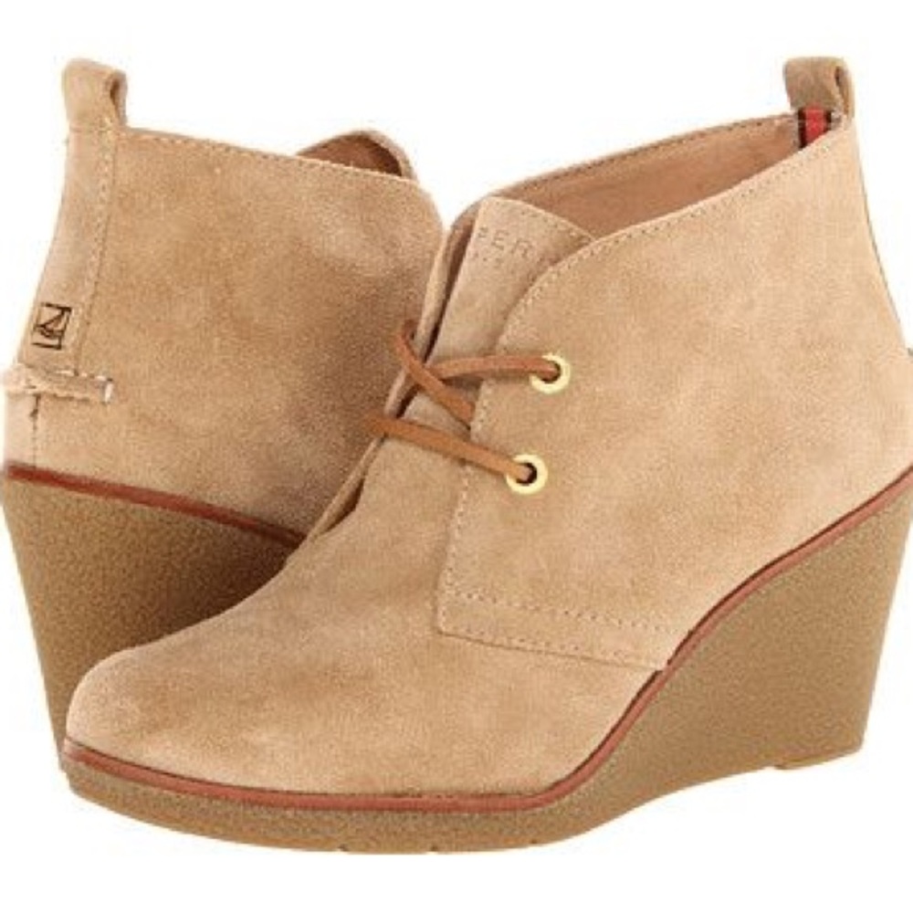 Sperry Topsider suede wedges